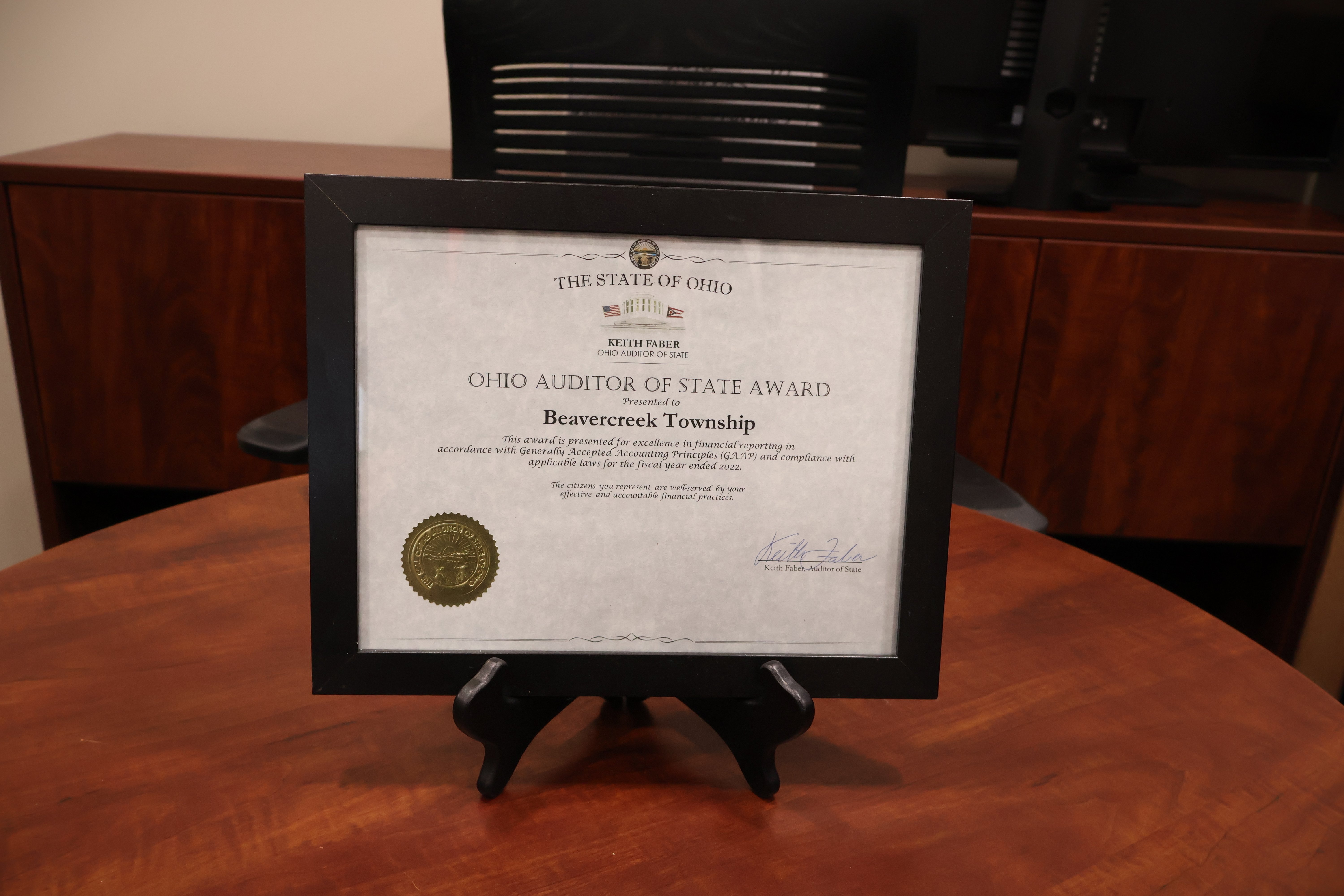 Beavercreek Township Auditor of State Award